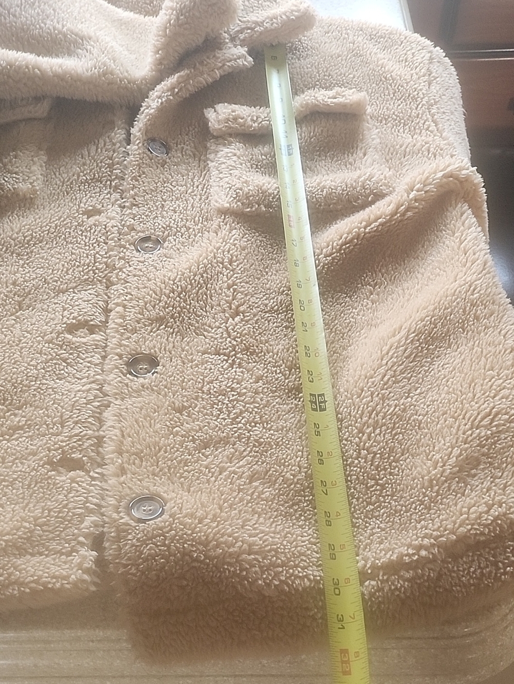 Forever 21 Tan Sherpa Teddy Shacket Like New Size L Oversized - Picture 7 of 13